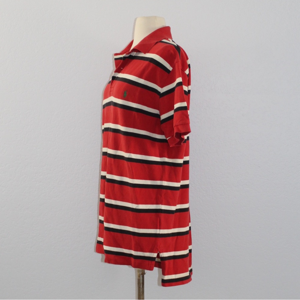 Red Navy Stripe Polo - Picture 2 of 6